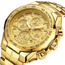 Gold Watch Men Brand Luxury Big Sports Watches For Men Quartz Waterproof Chronograph Wrist Watch Man WWOOR 8868